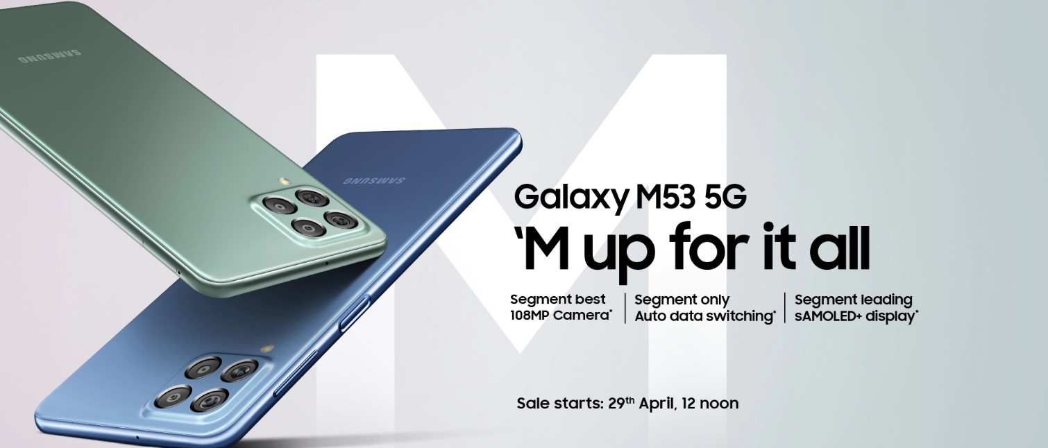Samsung Galaxy M53 5G - latest 5G smartphone under 25000 in India